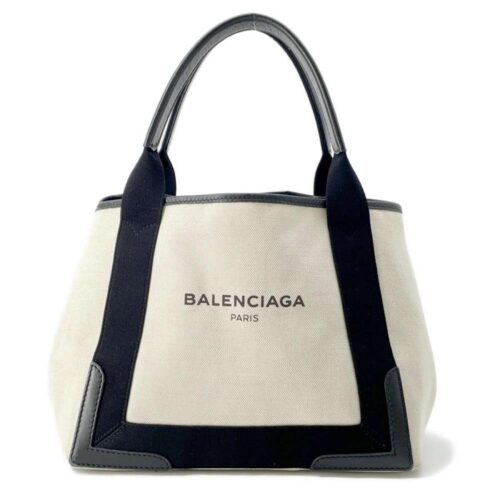 レンシアガ トートバッグ ネイビーカバス S ポーチ付 339933 BALENCIAGA スモールサイズ カバ 黒 白 