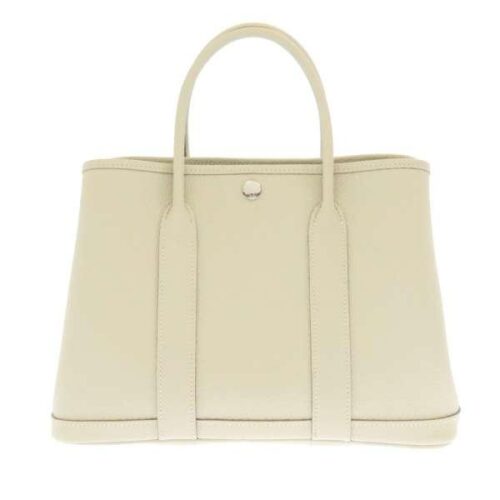 エルメス トートバッグ ガーデンパーティTPM クレ×シルバー金具 カントリー D刻印 HERMES Garden Party