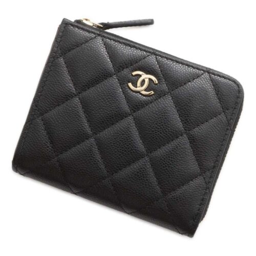 シャネル コインケース マトラッセ ココマーク キャビアスキン L字ファスナー AP3999 CHANEL 